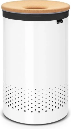 Brabantia Wasmand Met Deksel - 60 L - White / Kurken Deksel