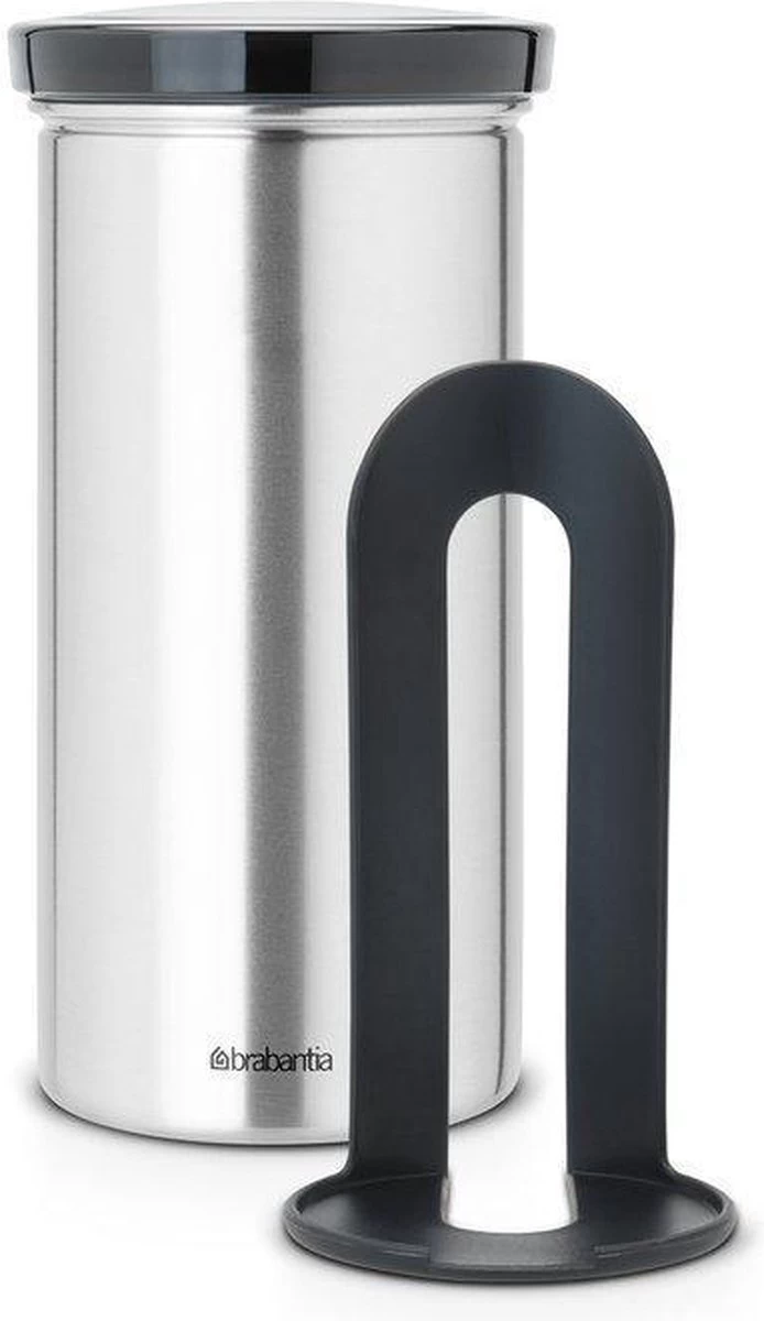 Brabantia Voorraadbus Voor 18 Koffie- En Theepads - Matt Steel Fingerprint Proof / Grijze Deksel 4 Brabantia Voorraadbus Voor 18 Koffie- En Theepads - Matt Steel Fingerprint Proof / Grijze Deksel - Afbeelding 2