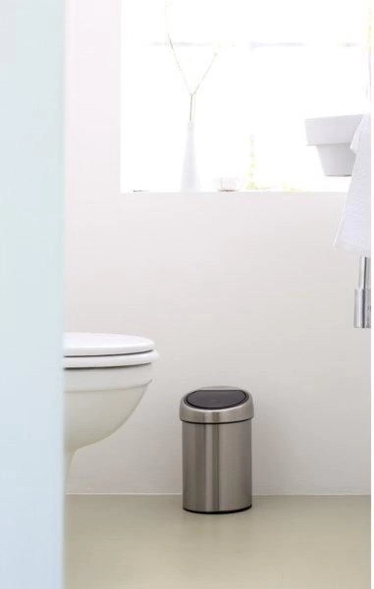 Brabantia Touch Bin Prullenbak - 3 L - Matt Steel 14 Brabantia Touch Bin Prullenbak - 3 L - Matt Steel - Afbeelding 12