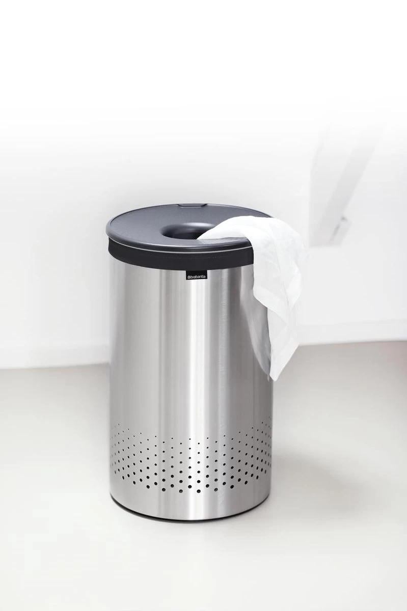 Brabantia Wasmand - 60 L - Matt Steel Met Kunststof Deksel 13 Brabantia Wasmand - 60 L - Matt Steel Met Kunststof Deksel - Afbeelding 11