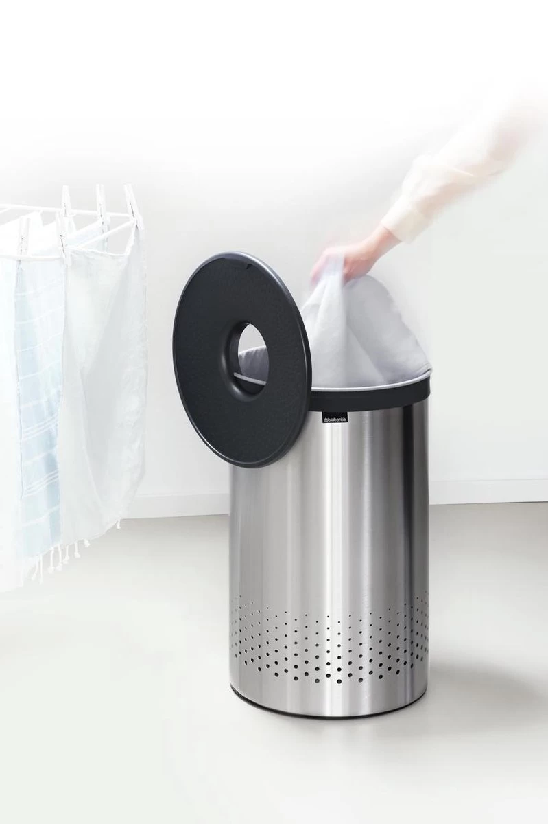 Brabantia Wasmand - 60 L - Matt Steel Met Kunststof Deksel 15 Brabantia Wasmand - 60 L - Matt Steel Met Kunststof Deksel - Afbeelding 13