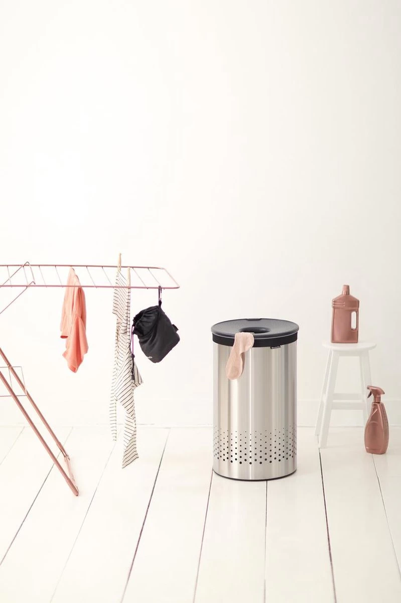 Brabantia Wasmand - 60 L - Matt Steel Met Kunststof Deksel 17 Brabantia Wasmand - 60 L - Matt Steel Met Kunststof Deksel - Afbeelding 15