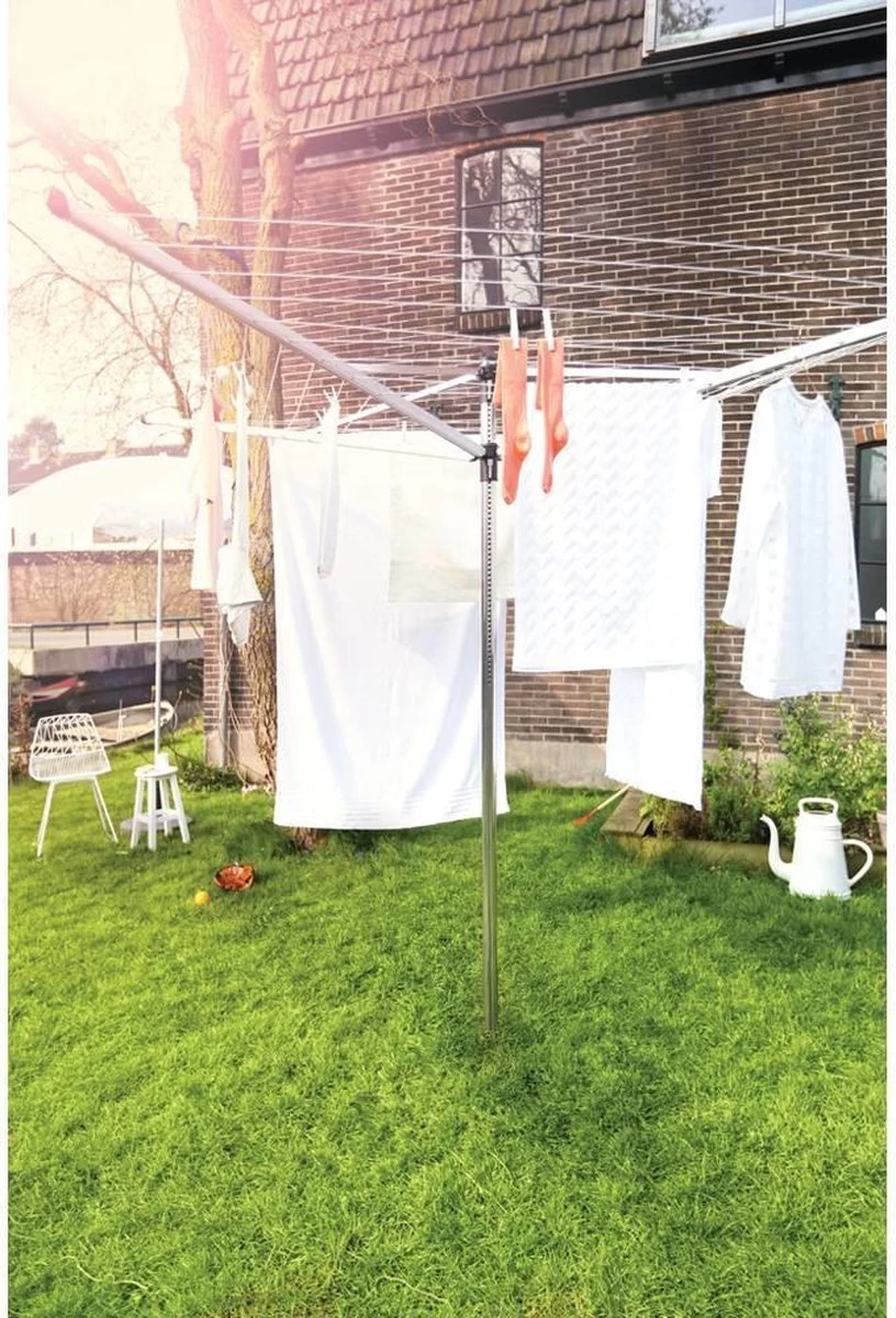 Brabantia Lift-O-Matic Droogmolen Met Grondanker En Beschermhoes - 60 M - Metallic Grey 5 Brabantia Lift-O-Matic Droogmolen Met Grondanker En Beschermhoes - 60 M - Metallic Grey - Afbeelding 3