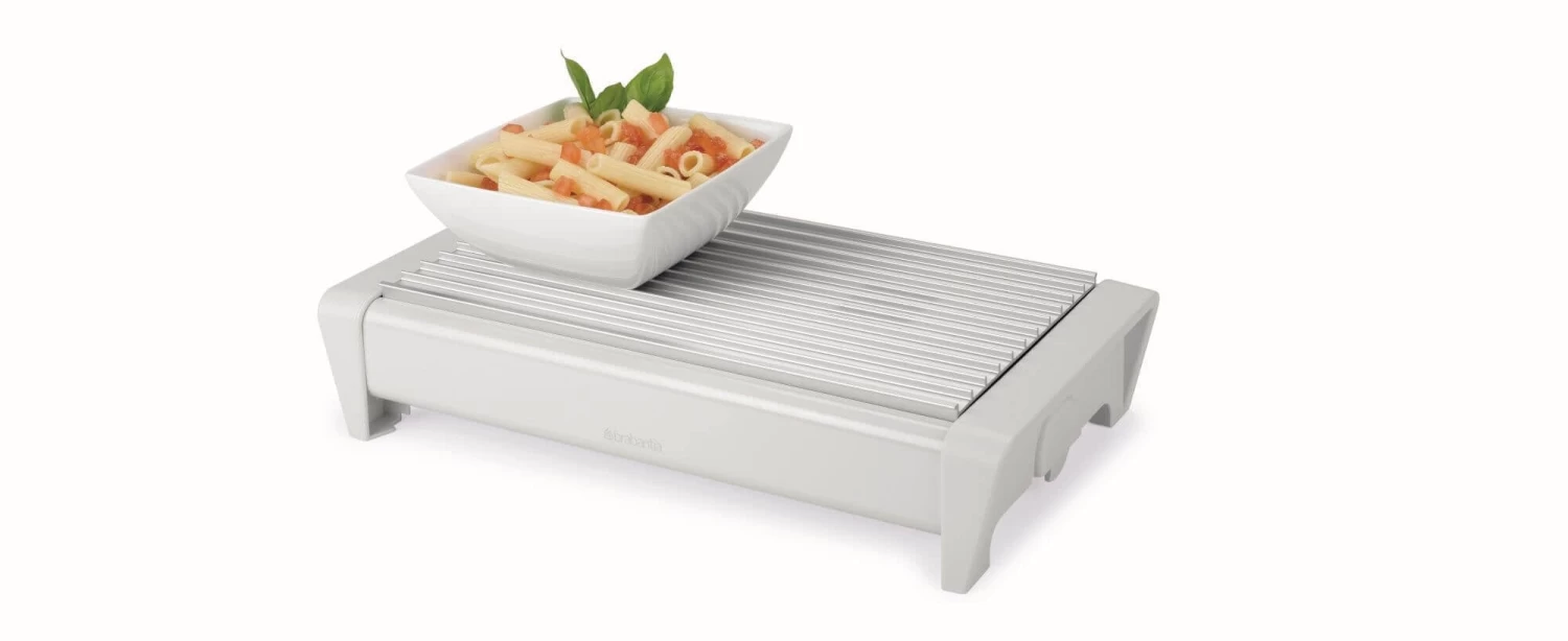 Brabantia Schotelwarmer Met 2 Kaarsjes Wit / Grijs Rooster 4 Brabantia Schotelwarmer Met 2 Kaarsjes Wit / Grijs Rooster - Afbeelding 2