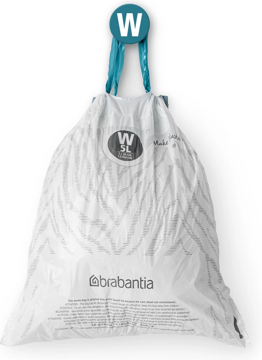 Brabantia PerfectFit Vuilniszakken - 5 L - Code W - 40 Stuks 4 Brabantia PerfectFit Vuilniszakken - 5 L - Code W - 40 Stuks - Afbeelding 2