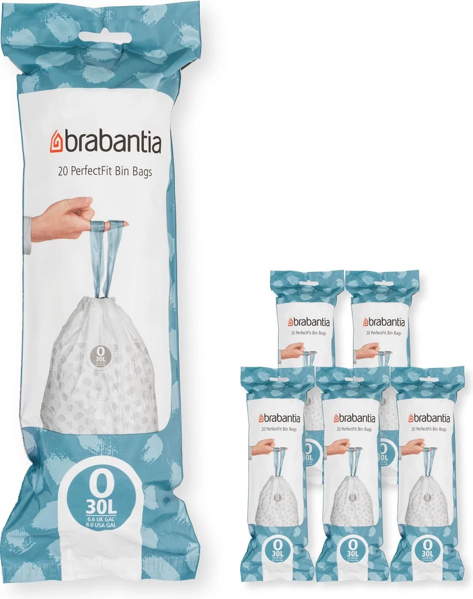 Brabantia PerfectFit Vuilniszakken - 30 L - Code O - 6 Rollen X 20 Stuks 3 Brabantia PerfectFit Vuilniszakken - 30 L - Code O - 6 Rollen X 20 Stuks