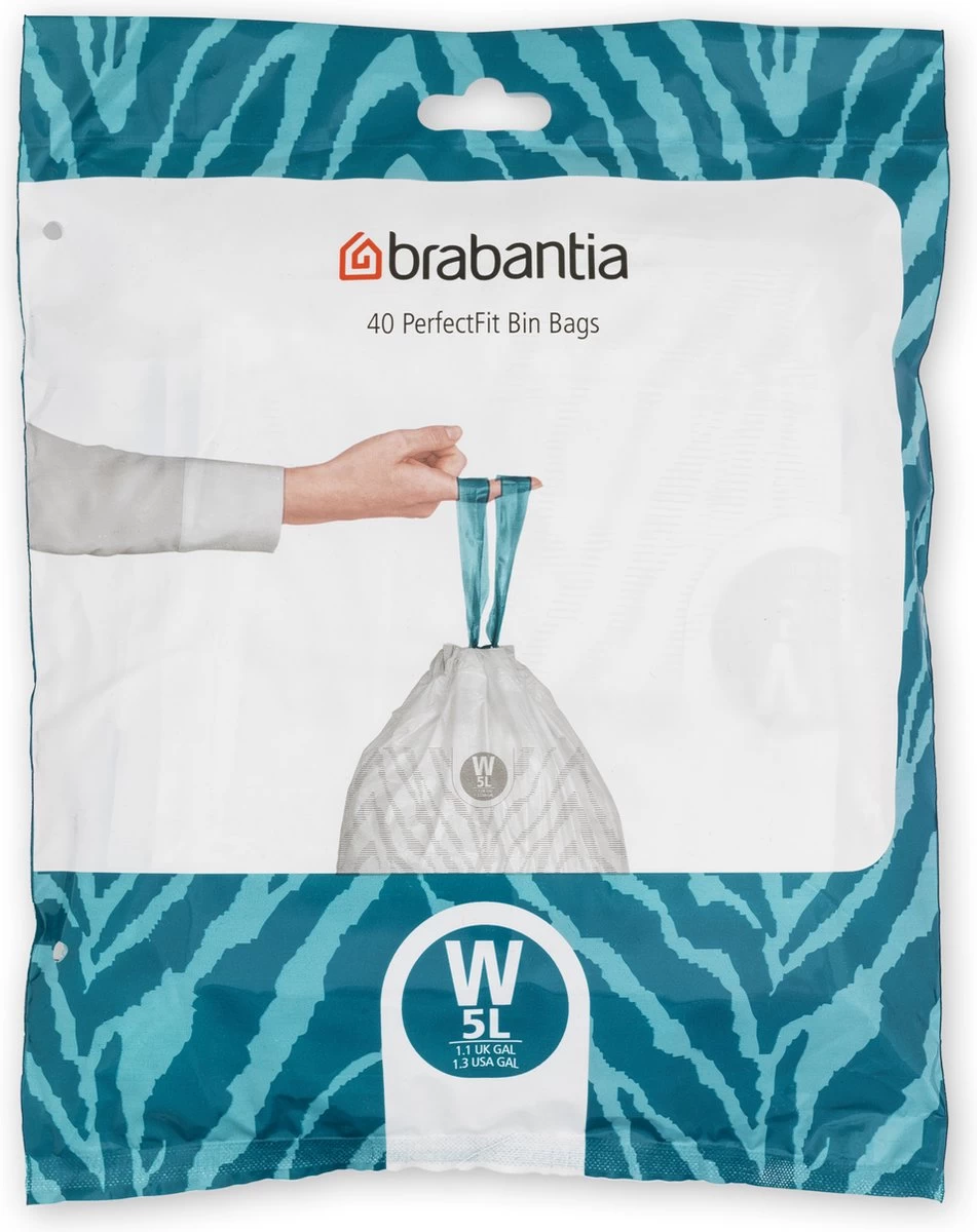 Brabantia PerfectFit Vuilniszakken - 5 L - Code W - 40 Stuks 3 Brabantia PerfectFit Vuilniszakken - 5 L - Code W - 40 Stuks