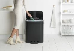 Brabantia Bo Pedaalemmer 60 Liter Matt Black -Brabantia Bo Pedal Bin 60L Matt Black 8710755211362 Brabantia 300dpi 6874x4742px 6 NR 17066 1
