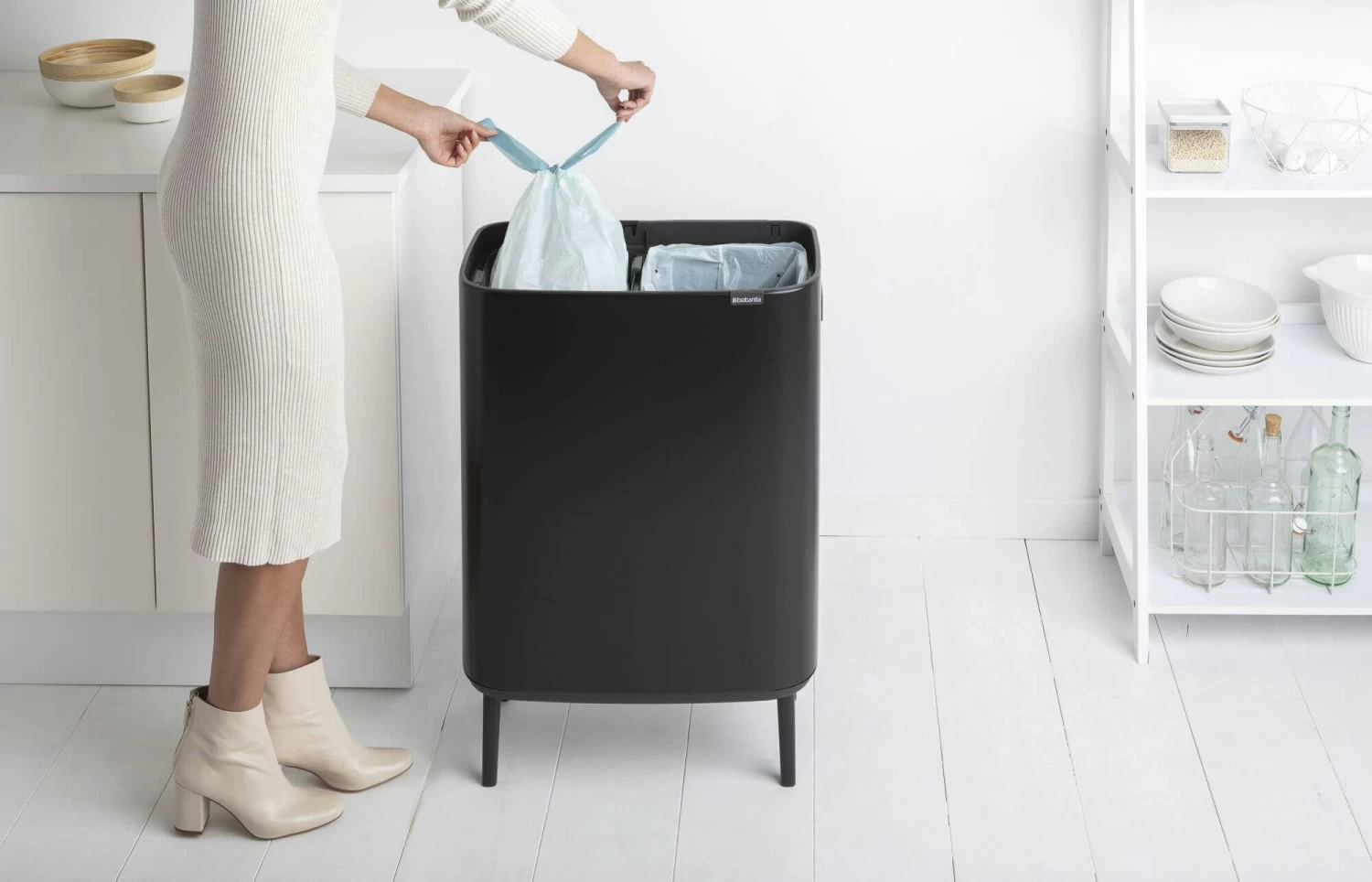 Brabantia Bo Touch Bin Hi 2x30 Liter Matt Black 8 Brabantia Bo Touch Bin Hi 2x30 Liter Matt Black - Afbeelding 6