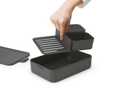 Brabantia Make & Take Bento Lunchbox Large, Kunststof Dark Grey -Brabantia Make Take Lunch Box Bento Large Dark Grey 8710755203480 Brabantia 300dpi 7600x5700px 6 NR 28361