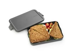 Brabantia Make & Take Lunchbox Plat, Kunststof Dark Grey -Brabantia Make Take Lunch Box Flat Plastic Dark Grey 8710755202704 Brabantia 300dpi 1772x1363px 6 NR 28813
