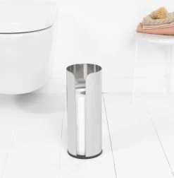 Brabantia Reserverolhouder Matt Steel -Brabantia ReNew Toilet Roll Dispenser Matt Steel 8710755280566 Brabantia 300dpi 5000x5100px 6 NR 20151