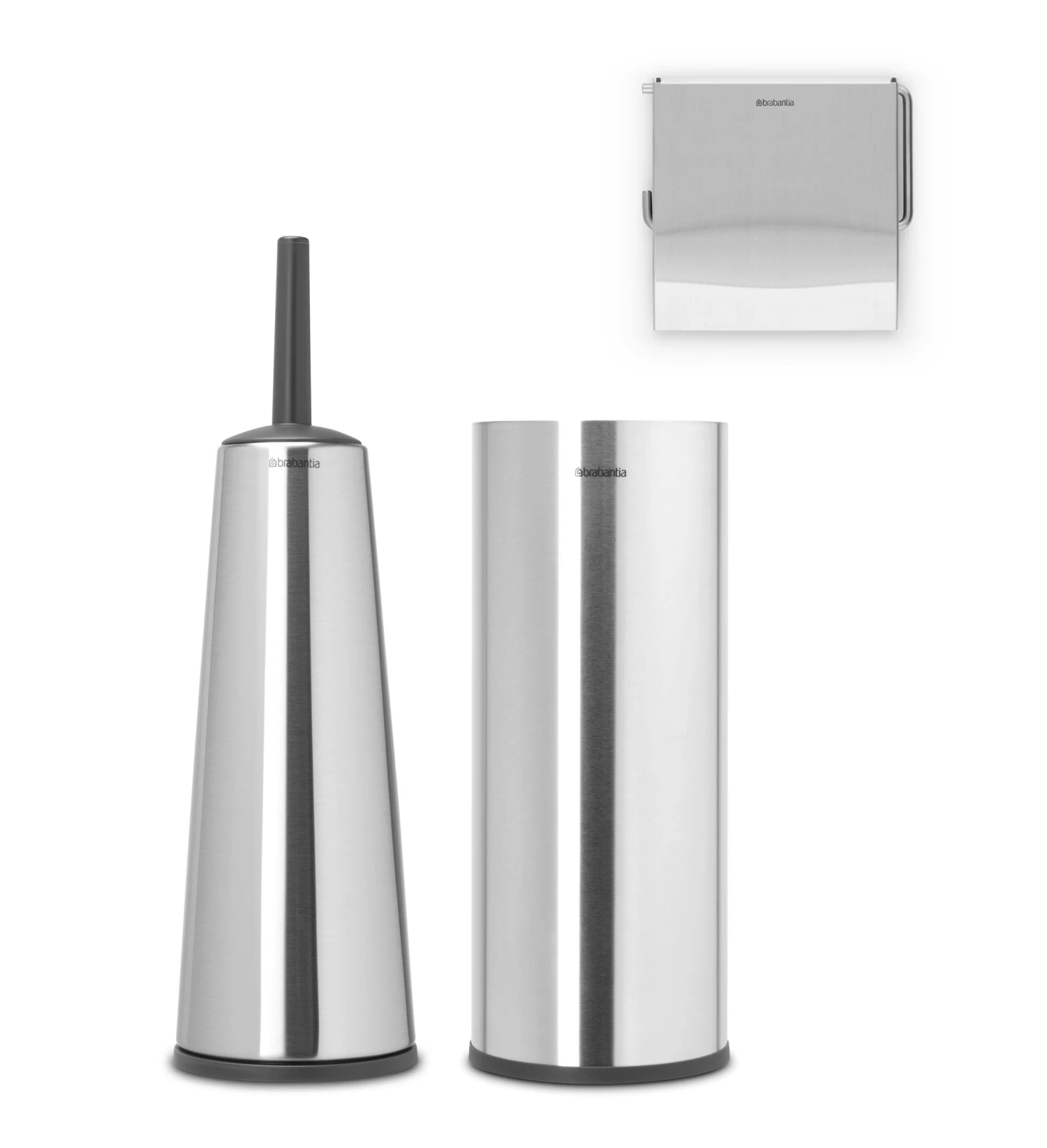 Brabantia Renew Toiletaccessoires Set Van 3 Matt Steel 3 Brabantia Renew Toiletaccessoires Set Van 3 Matt Steel