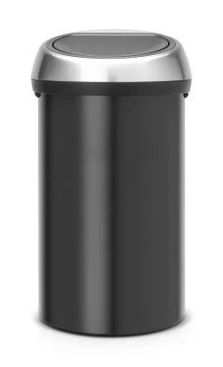 Brabantia Touch Bin 60 Liter Matt Zwart / Matt Steel Fingerprintproof Deksel