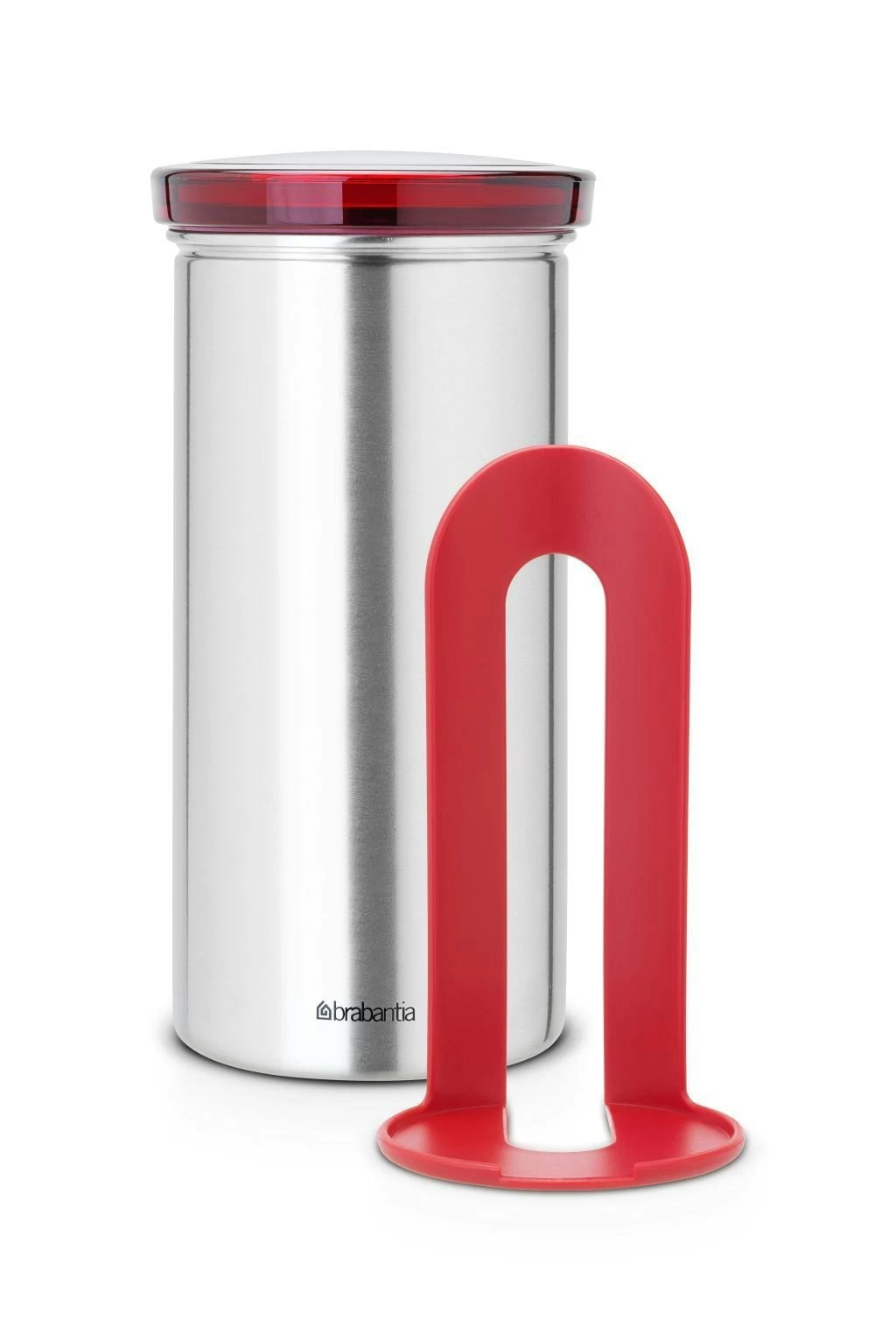 Brabantia Voorraadbus Voor Senseo Koffie En Theepads Matt Steel Fingerprint Proof Met Rode Deksel 4 Brabantia Voorraadbus Voor Senseo Koffie En Theepads Matt Steel Fingerprint Proof Met Rode Deksel - Afbeelding 2